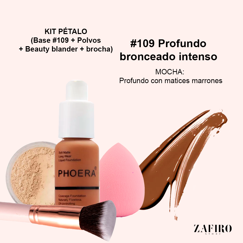 Kit pétalo (base + polvos + aplicador + brocha )
