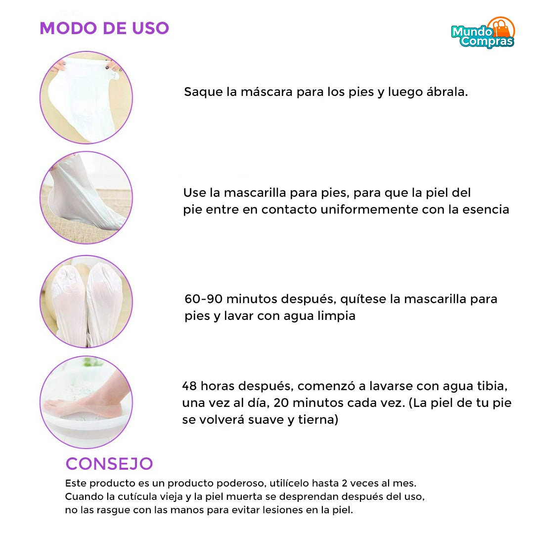 Mascarilla exfoliante para pies