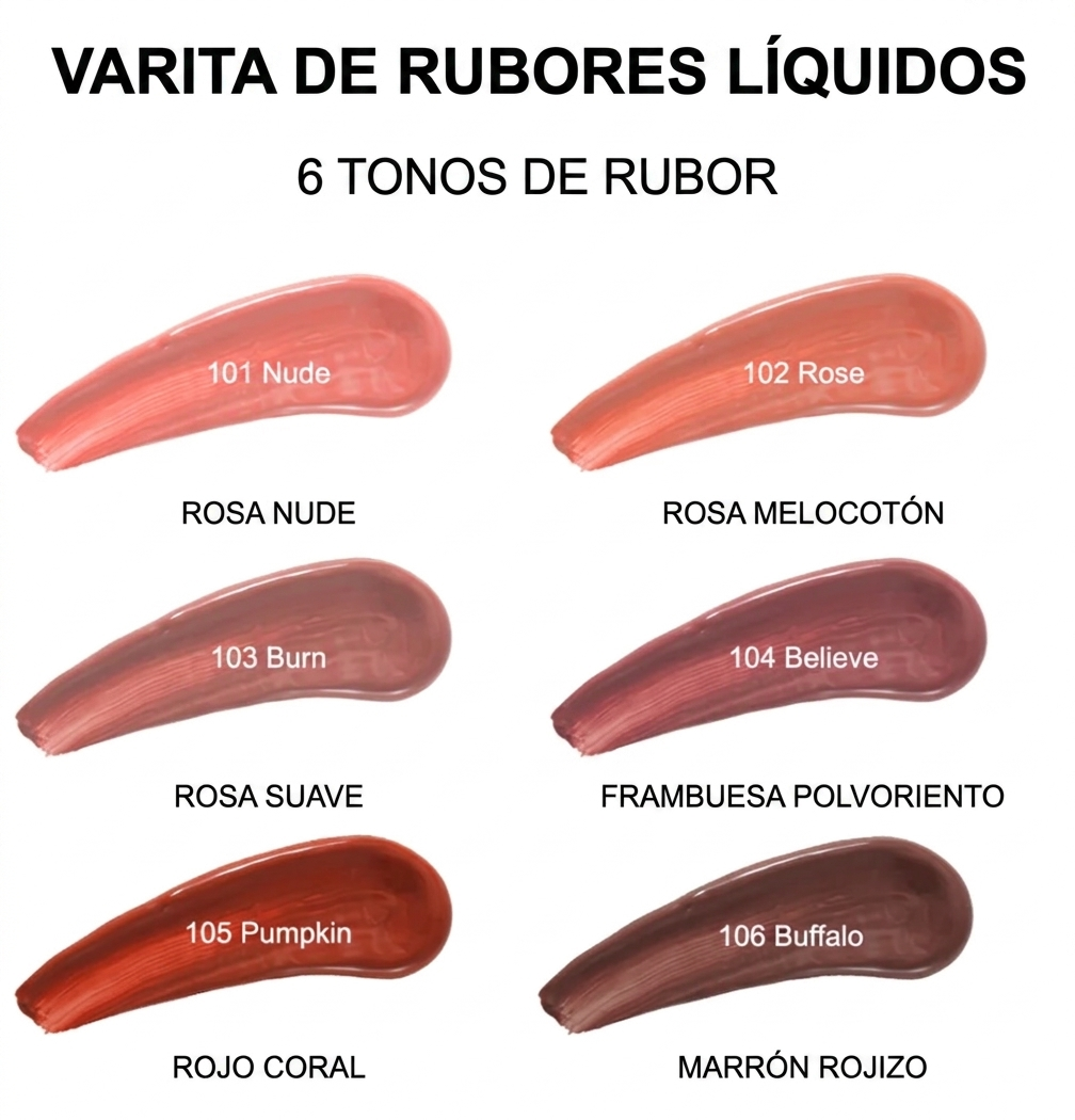 Rubor líquido en varita