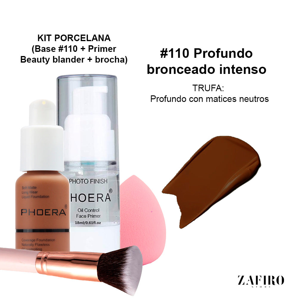 Kit porcelana (base + primer + aplicador + brocha )