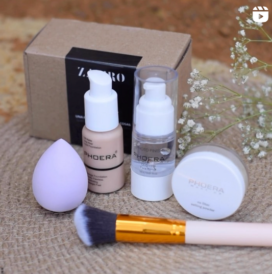 Kit cielo (Base + polvos+ primer + aplicador + brocha )